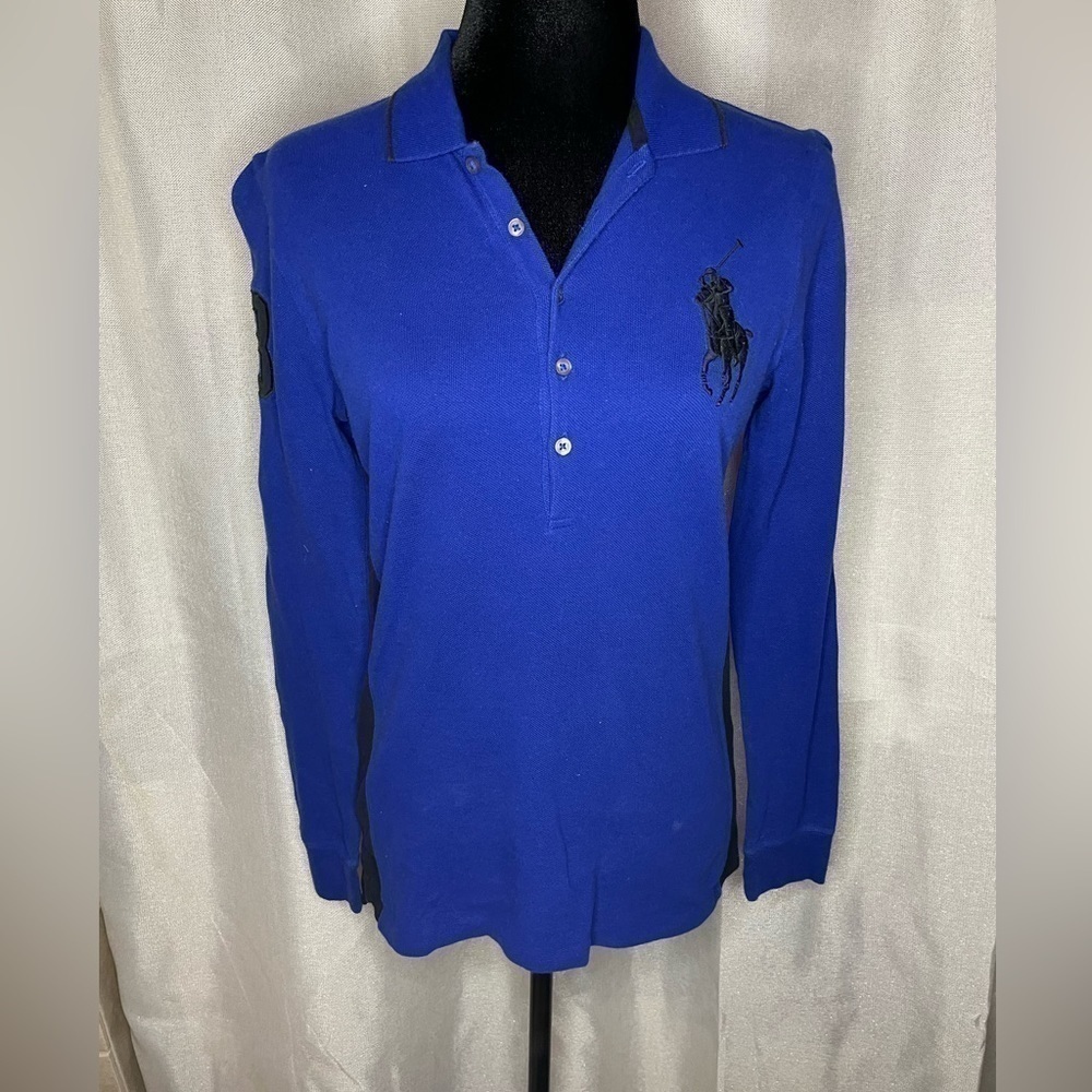 POLO by RALPH LAUREN Size M Blue Black Embroidery Cotton Sweatshirt‌‌‌‌‌‌‌‌‌‌‌‌ - Picture 6 of 10